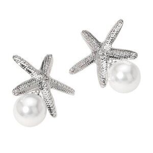 TAMARA SILVER PEARL STARFISH EARRINGS